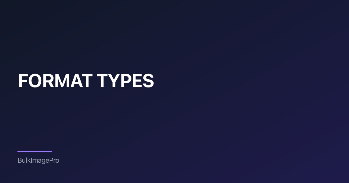 Types of image file formats overview